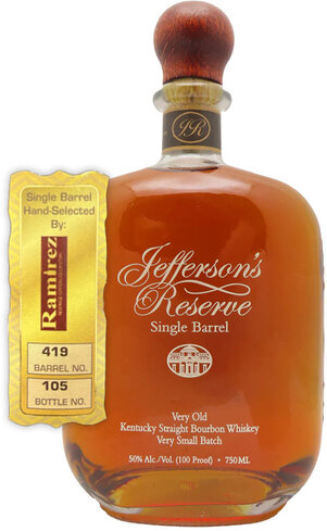Jefferson's Reserve Single Barrel Ramirez Store Pick #419 Very