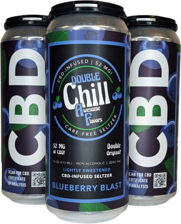 Thomas Hooker Double Chill Af Cbd Infused Sparkling Water Blueberry Blast