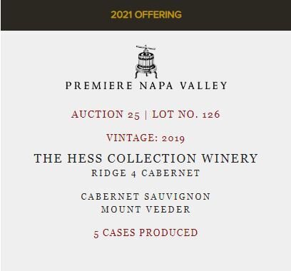 HESS COLLECTION NAPA PREMIER  LOT 126
