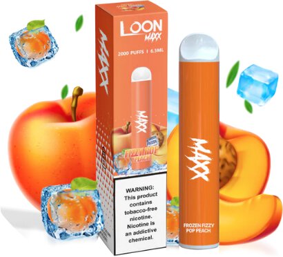 Loon Maxx Fizzy Peach - 2000 Puffs! - MGM Wine & Spirits - 1 Hour Delivery Service MGMRun.com Loon Maxx Fizzy Peach - 2000 Puffs! - MGM Wine & Spirits - 1 Hour Delivery Service MGMRun.com
