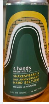 4 Hands Shakespeare's 50th Anniversary Hard Seltzer