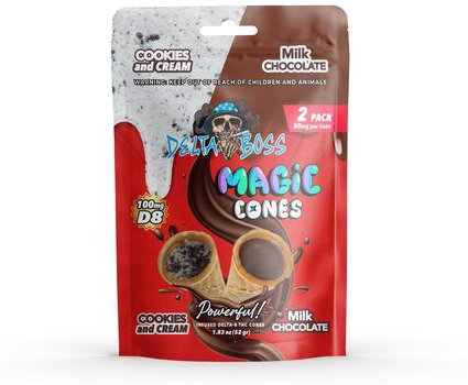 Delta Boss D8 Cookies & Cream Milk Chocolate Magic Cones 300mg