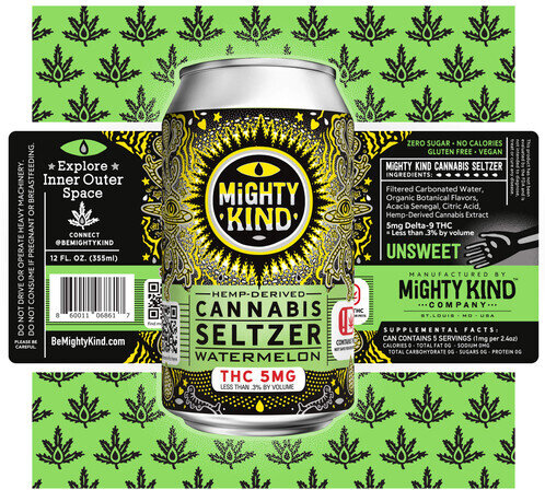Mighty Kind Watermelon Cannabis Seltzer