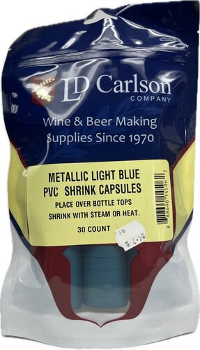 Pvc Shrink Capsules Metallic Light Blue