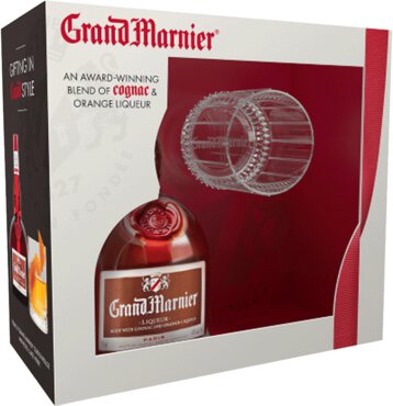 Grand Marnier Cordon Rouge w/ one Premium Rock Glass Gift