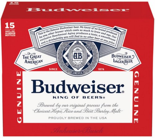 BUDWEISER 16OZ 15PK ALUM