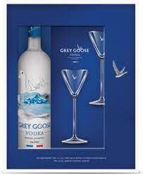 Grey Goose Vodka Gift Pack With Two Branded Martini Glasses