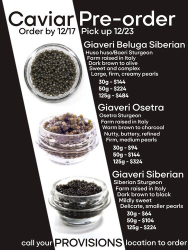Pre Order 30g Giaveri Siberian Sturgeon Caviar