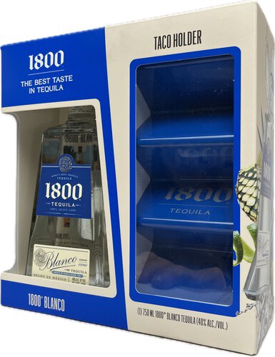 1800 Silver Tequila Gift Set W Taco Holders