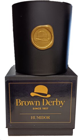 Humidor Traditional Gold Brown Derby Label Candle