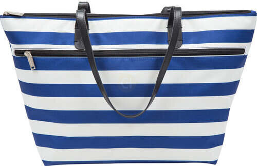 Libation Blue Stripe Tote Bag With Handles