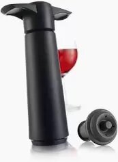 Vacu Vin Wine Saver (Black With Stopper)