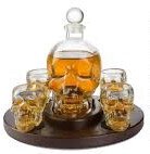The Wine Savant Skull Decanter & Shot Glasses