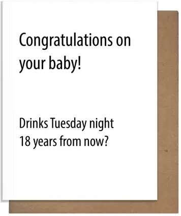 Pretty Alright Goods Baby Card Each