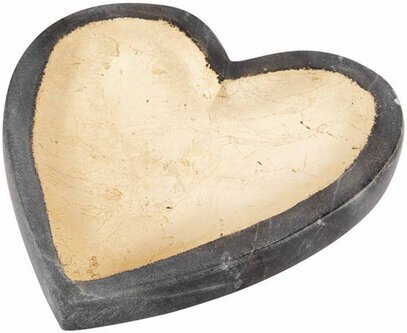 Gray Marble Foil Heart Tray