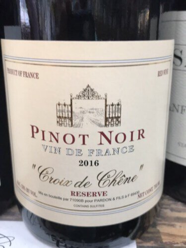 Croix De Chene Pinot Noir