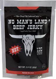 No Man Land Beef Jerky Hot Liquid Smoke Flavor Bag New