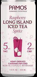 Pamos Raspberry Long Island Iced Tea 5mg Thc & 2mg Cbd Sparkling Cocktail Non Alcoholic