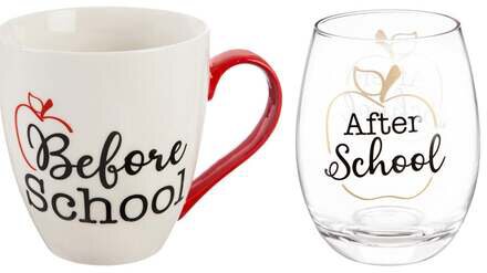 Evergreen Ceramic Cup and Stemless Wine Gift Set