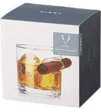 Viski Raye Crystal Whiskey Glass W Built In Cigar Holder