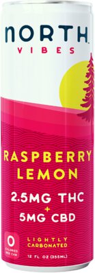 North Canna Higher Vibes Raspberry Lemon Thc Seltzer