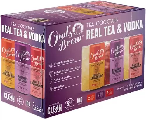 Owl's Brew Real Tea & Vodka Cocktails Variety Pack