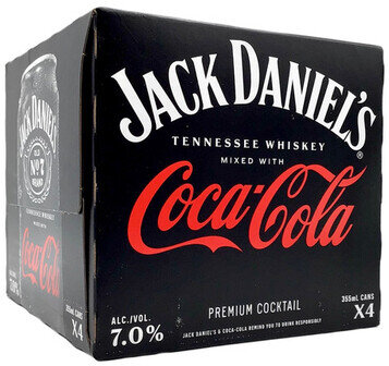 JACK DANIELS WHISKEY & COKE RTD 4CN