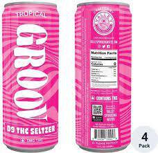 Groov Mixed Tropical Thc Seltzer 3mg 4x12oz