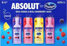 ABSOLUT OCEAN SPRAY COCKTAIL VARIETY 8CAN