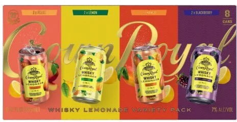 Crown Royal Whiskey Cocktails Lemonade Variety 8 Pack RTD