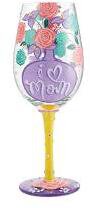 Lolita I Heart Mom Wine Glass