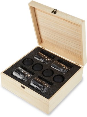 Viski Liqueur Glass & Ice Sphere Gift Set Wooden