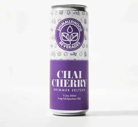 Shimmerwood Beverages 5mg CBD Seltzer Chai Cherry