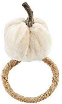 Mud Pie White Velvet Pumpkin Napkin Ring