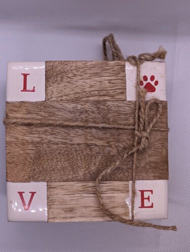 Love Paw Print Coasters