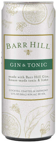 Barr Hill Gin & Tonic Premade Cocktail