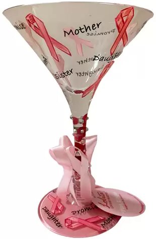 Lolita Pink Ribbon Martini Glass