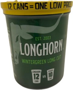 longhorn long cut wintergreen tobacco STRAIGHT AND POUCH SNUFF ADVERTISING COUNTER MAT LONGHORN POUCH WINTERGREEN 5CT -