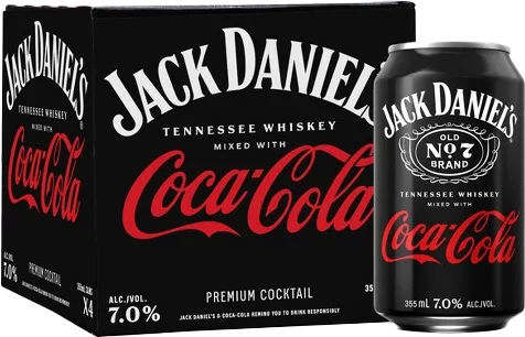 Jack Daniel's And Coca Cola (4-Pack) Cans