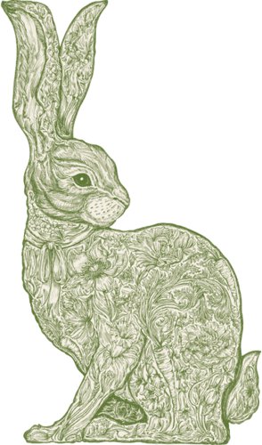 Hester & Cook -Die Cut Greenhouse Hare Placemats