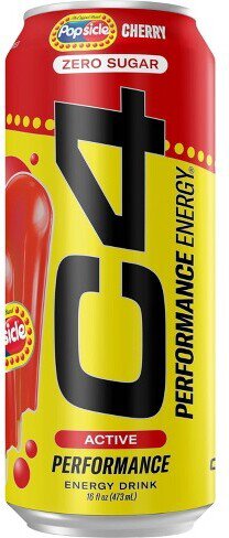 C4 Cherry Popsicle Zero Sugar Energy Drink