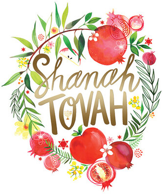 Jewish New Year Script Greeting Card