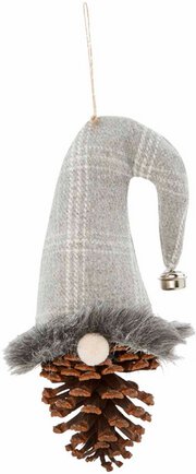 Plaid Pinecone Gnome Ornament