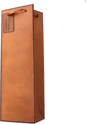 Faux Leather Single-bottle Wine Bag