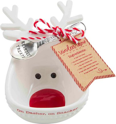 Dancing Reindeer Dip Bowl New