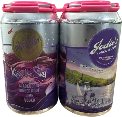 Twisted Cow Jodie'z Seltzer Kiss The Sky Blackberry Ginger Root Lime Vodka Rtd