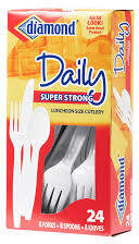 Diamond Daily Cutlery Super Strong Luncheon Size 8 Forks 8 Spoons 8 Knives 8 Forks 8 Spoons 8 Knives