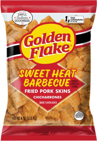 Golden Flake Sweet Heat Barbecue Fried Pork Skins