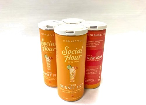 Social Hour Yuzu Sunset Fizz Cocktail Can 4pk