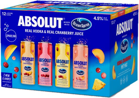 Absolut Ocean Spray Cocktail Variety Pack (8-Pack) Cans